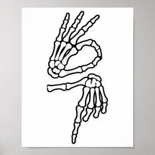 67 Meme Skelet Hand 6 7 Halloween Zes Zeven _1 Poster