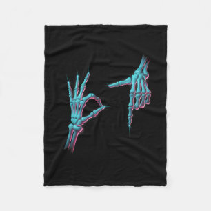 67 Meme Skelet Hand 6 7 Halloween Zes Zeven Grappi Fleece Deken