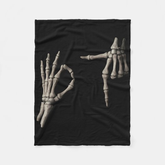 67 Meme Skelet Hand 6 7 Halloween Zes Zeven Grappi Fleece Deken (Voorkant)