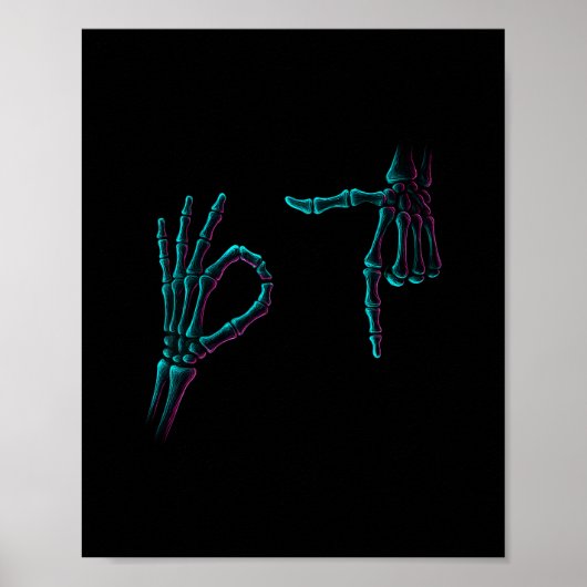 67 Meme Skelet Hand 6 7 Halloween Zes Zeven Grappi Poster (Voorkant)