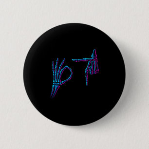67 Meme Skelet Hand 6 7 Halloween Zes Zeven Grappi Ronde Button 5,7 Cm