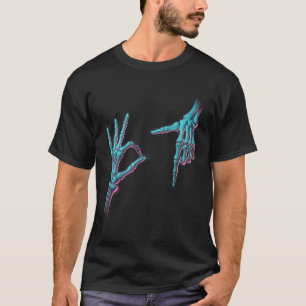 67 Meme Skelet Hand 6 7 Halloween Zes Zeven Grappi T-shirt