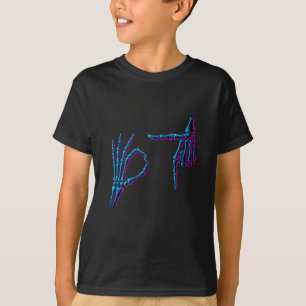 67 Meme Skelet Hand 6 7 Halloween Zes Zeven Grappi T-shirt