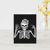 67 Meme Skelet Hand 6 7 Halloween Zes Zeven Kaart (Gele Bloem)
