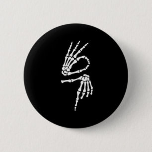 67 Meme Skelet Hand 6 7 Halloween Zes Zeven  Ronde Button 5,7 Cm