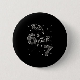 67 Meme Skelet Hand Grappig Halloween Zes Zeven Te Ronde Button 5,7 Cm