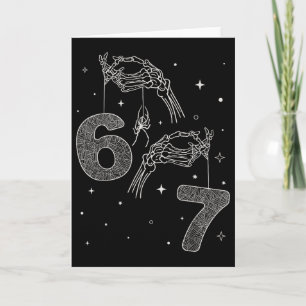 67 Meme Skelet Hand Grappig Halloween Zes Zeven Ti Kaart