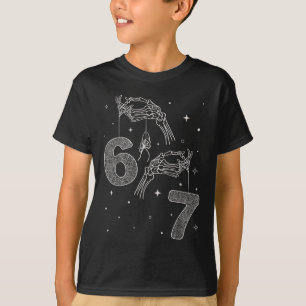 67 Meme Skelet Hand Grappige Halloween Zes Zeven T T-shirt