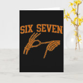 67 Meme Skelet Hand Halloween Heftig 6 7 Zes Ze Kaart (Gele Bloem)
