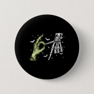 67 Meme Skelet Zombie Hand 6 7 Halloween Zes Zeven Ronde Button 5,7 Cm