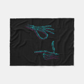 67 Meme Skeleton Hand 6 7 Halloween Six Seven Funn Fleece Deken (Voorkant (Horizontaal))