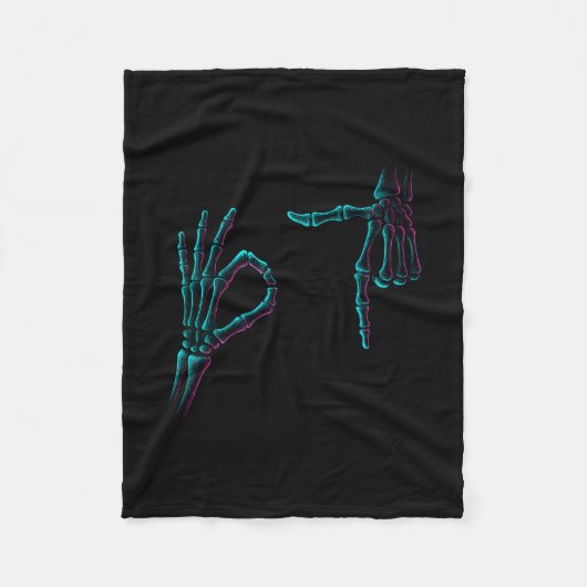 67 Meme Skeleton Hand 6 7 Halloween Six Seven Funn Fleece Deken (Voorkant)
