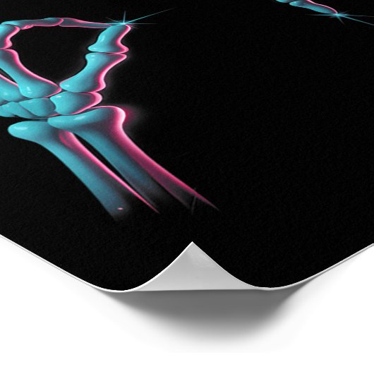 67 Meme Skeleton Hand 6 7 Halloween Six Seven Funn Poster (Hoek)