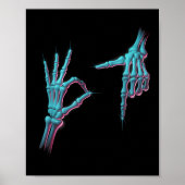 67 Meme Skeleton Hand 6 7 Halloween Six Seven Funn Poster (Voorkant)