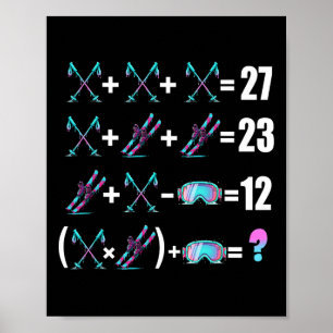 67 Meme Skiën ijsje druppel met skistokken ski  Poster
