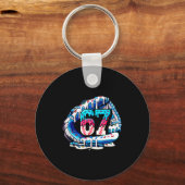 67 Meme Slang Honkbalhandschoen Drip Ijs Zes Se Sleutelhanger (Voorkant)