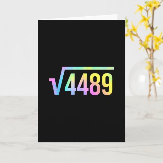 67 Meme Slang Tie Dye Funny Square Root 4489 Math Kaart (Gele Bloem)