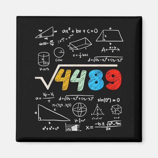 67 Meme Square Root 4489 Do The Math Funny Birthda Magneet (Voorkant)
