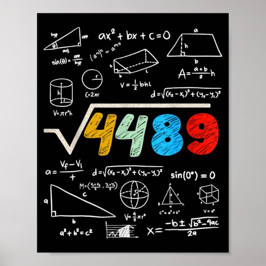 67 Meme Square Root 4489 Do The Math Funny Birthda Poster (Voorkant)