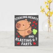 67 Meme Stealing Hearts Valentine's Day Capybara K Kaart (Gele Bloem)