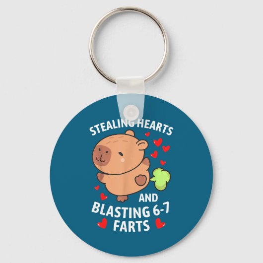 67 Meme Stealing Hearts Valentine's Day Capybara K Sleutelhanger (Voorkant)