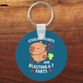 67 Meme Stealing Hearts Valentine's Day Capybara K Sleutelhanger (Voorkant)