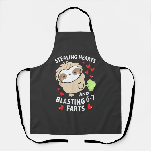 67 Meme Steelt Hartjes Valentijnsdag Luiaard Kinde Schort (Voorkant)