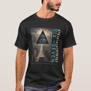 67 Meme T-shirt Dystopische Stedelijke Gen Z-slang