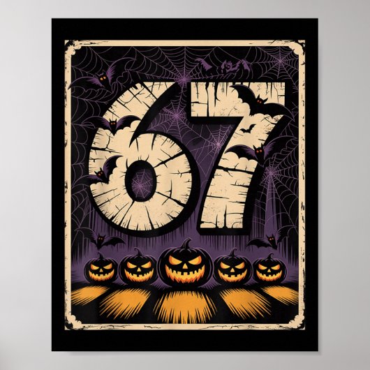 67 Meme T-shirt _ Zes Zeven Grappig Halloween-ontw Poster (Voorkant)