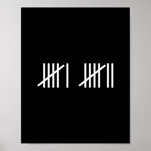 67 Meme Tally Marks Counting Slang 6 7 Brainrot Mi Poster (Voorkant)