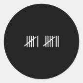 67 Meme Tally Marks Counting Slang 6 7 Brainrot Mi Ronde Sticker (Voorkant)