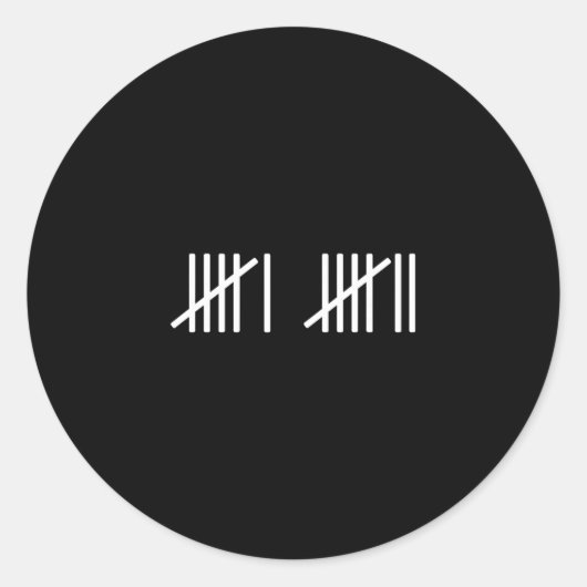 67 Meme Tally Marks Counting Slang 6 7 Brainrot Mi Ronde Sticker (Voorkant)