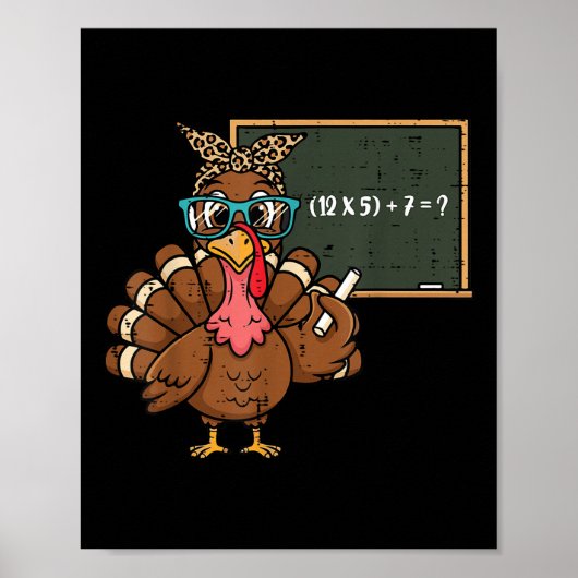 67 Meme Thanksgiving kalkoen grappig 6 7 leraar ma Poster (Voorkant)