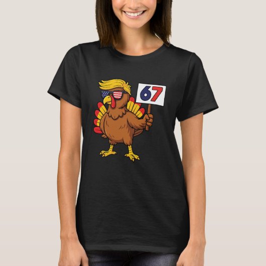 67 Meme Thanksgiving Turkey Day Six Seven Funny Tr T-shirt (Voorkant)