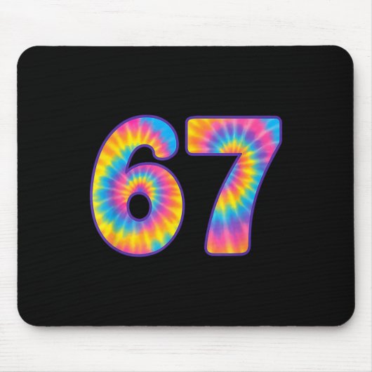 67 Meme Tie Dye Retro Six Seven Muismat (Voorkant)