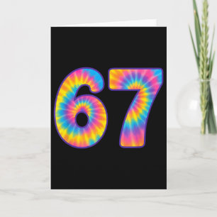 67 Meme Tie Dye Retro Zes Zeven  Kaart