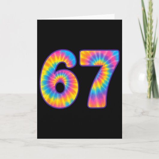 67 Meme Tie Dye Retro Zes Zeven  Kaart (Voorkant)