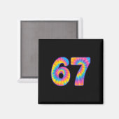 67 Meme Tie Dye Retro Zes Zeven Magneet (Voorkant / Achterkant)