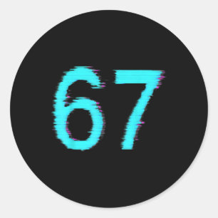67 Meme Trending Gen Z Alpha Zes Zeven 6 7  Ronde Sticker
