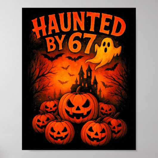 67 Meme Trendy Ghost Halloween Funny Six Seven Gen Poster (Voorkant)