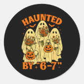 67 Meme Trendy Ghost Halloween Funny Six Seven Gen Ronde Sticker (Voorkant)