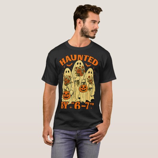 67 Meme Trendy Ghost Halloween Funny Six Seven Gen T-shirt (Voorkant volledig)