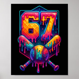 67 Meme Trendy Honkbal Grappig Nummer 67 Speler Ze Poster