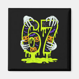 67 Meme Trendy Skelet Halloween Grappig Zes Zeven  Magneet