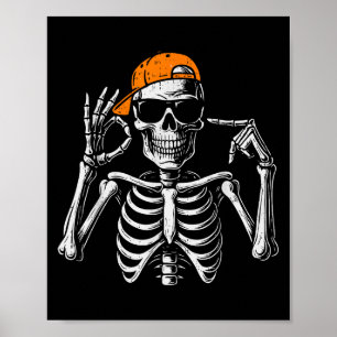 67 Meme Trendy Skelet Halloween Grappig Zes Zeven  Poster