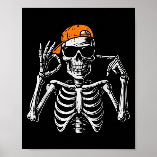 67 Meme Trendy Skelet Halloween Grappig Zes Zeven Poster (Voorkant)
