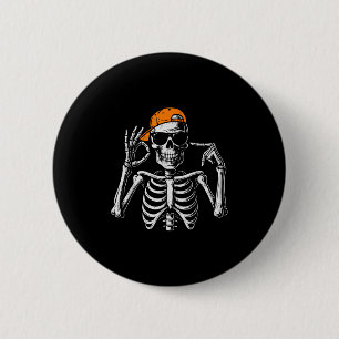 67 Meme Trendy Skelet Halloween Grappig Zes Zeven Ronde Button 5,7 Cm