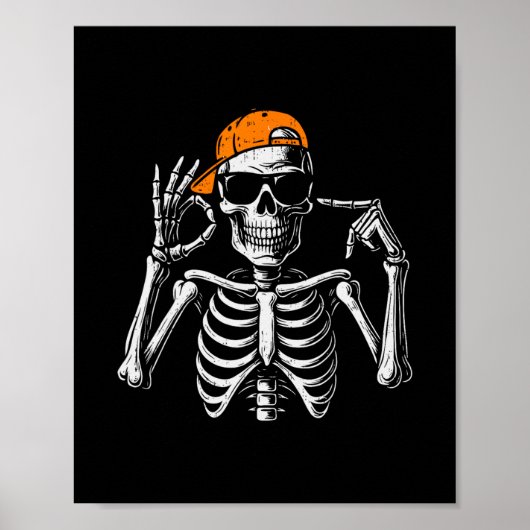 67 Meme Trendy Skeleton Halloween Funny Six Seven  Poster (Voorkant)