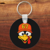 67 Meme Turkey Face Six Seven Thanksgiving 6 7 Men Sleutelhanger (Voorkant)