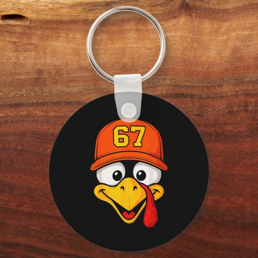67 Meme Turkey Face Six Seven Thanksgiving 6 7 Men Sleutelhanger (Voorkant)
